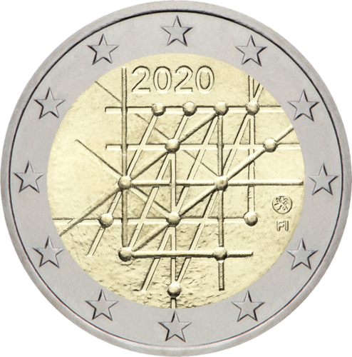 2020 Финландия Университет в Турку Монета от 2 евро (1)