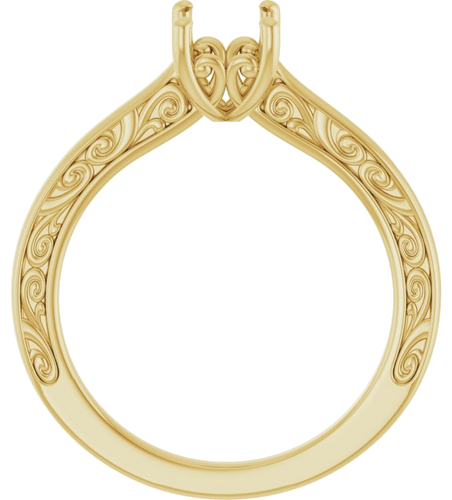 Sužadėtuvių Žiedas „Solitaire“ 14k yellow gold Emerald 7mm x 5mm (2)