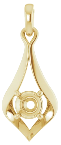 14K Yellow  4.8 mm Round Pendant Mounting (1)
