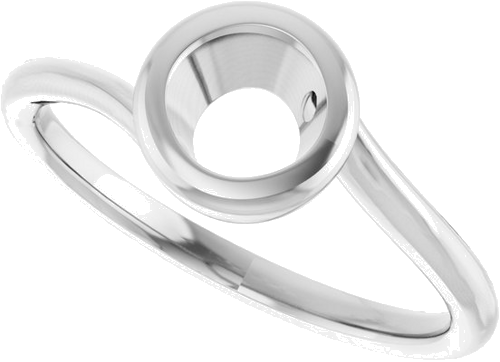 Sužadėtuvių Žiedas „Bezel-Set Solitaire“ 950 Platinos Round 6.5mm (5)