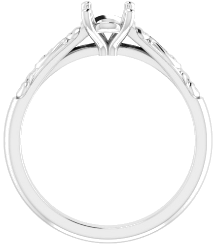 14K White 7x5 mm Oval Solitaire Engagement Ring Mounting (2)