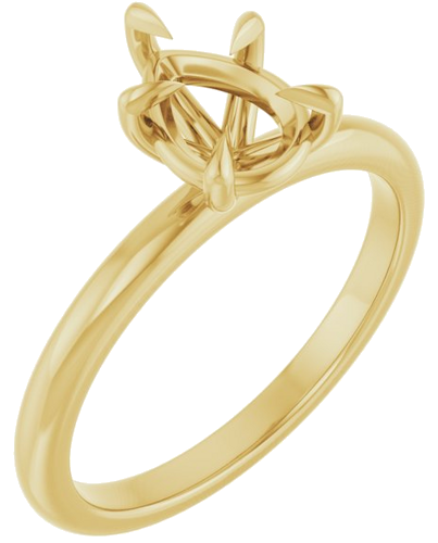 14K Yellow 8x6 mm Pear Solitaire Engagement Ring Mounting (1)