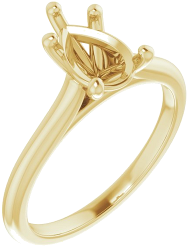 14K Yellow 9x6 mm Pear Solitaire Engagement Ring Mounting (1)