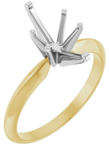 14K Yellow   White Marquise 6-Prong Light Solitaire Engagement Ring Mounting (1)