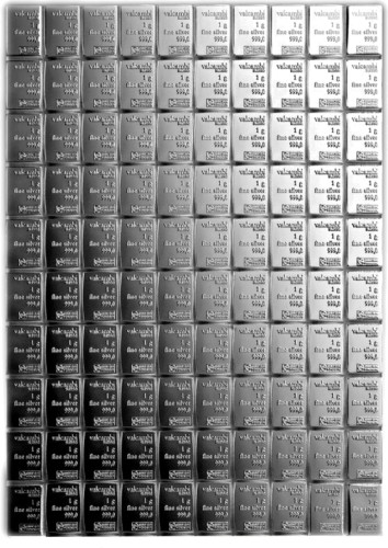 100 x 1 гр. CombiBar™ Сребърно кюлче Valcambi (7)
