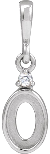 Pakabukas „Cabochon Bezel-Set“ 585 Baltojo Aukso Oval 6mm x 4mm (1)