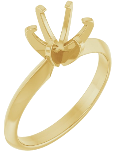 14K Yellow 7 mm Round Solitaire Engagement Ring Mounting (1)