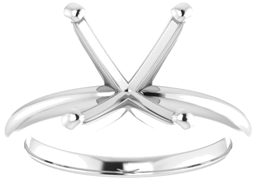 14K White  12x10 mm Oval Solitaire Engagement Ring Mounting (3)