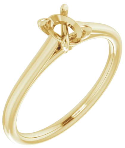14K Yellow  6x4 mm Oval Solitaire Engagement Ring Mounting (1)
