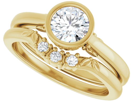 14K Yellow 5.5 mm Round Solitaire Engagement Ring Mounting (10)