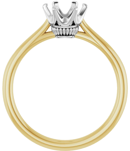 14K Yellow   White 6.5 mm Round Engagement Ring Mounting (2)