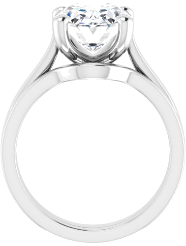14K White 11x9 mm Oval Engagement Ring Mounting (7)