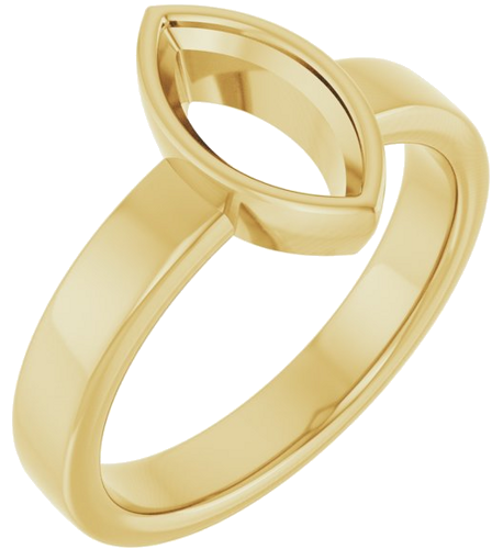 14K Yellow 10x5 mm Marquise Solitaire Engagement Ring Mounting (1)