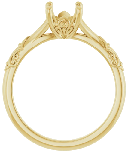 Sužadėtuvių Žiedas „Solitaire Split Shank“ 585 Geltonojo Aukso Oval 8mm x 6mm (2)