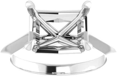 Platinum 10x8 mm Emerald Solitaire Engagement Ring Mounting (2)