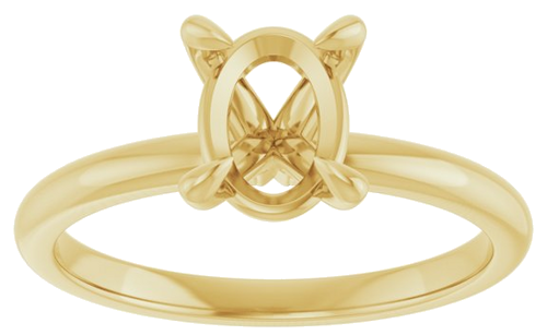 Sužadėtuvių Žiedas „Solitaire“ 750 Geltonojo Aukso Oval 8mm x 6mm (3)