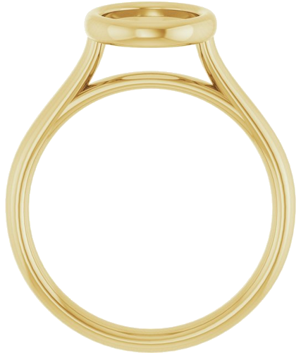 14K Yellow  9x7 mm Oval Solitaire Engagement Ring Mounting (2)