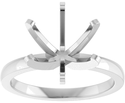 14K White 9.6-10.0 mm Round Solitaire Engagement Ring Mounting (3)