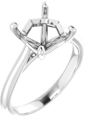 Sužadėtuvių Žiedas „Solitaire“ 585 Baltojo Aukso Asscher 8mm (1)