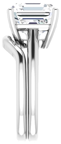 Sužadėtuvių Žiedas 585 Baltojo Aukso Asscher 10mm (9)