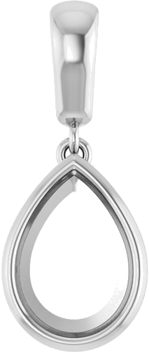 14K White  10x7 mm Pear Pendant Mounting (1)