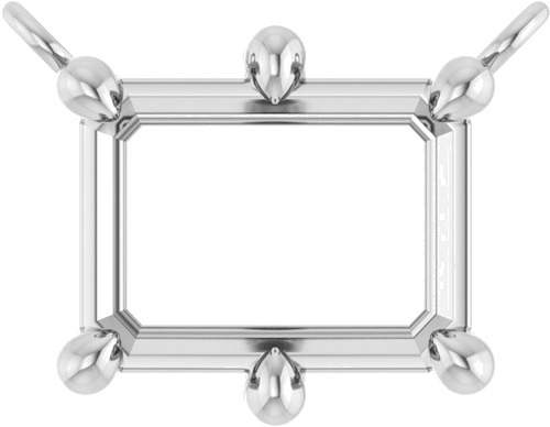 Pakabukas „Emerald 6-Prong“ 585 Baltojo Aukso Emerald 8mm x 6mm (1)