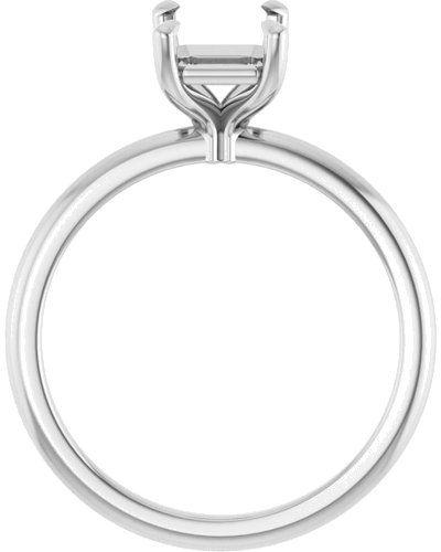 Sužadėtuvių Žiedas 585 Baltojo Aukso Emerald 8mm x 6mm (2)