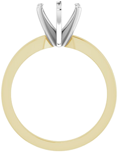 14K Yellow White 9x7 mm Oval Solitaire Engagement Ring Mounting (2)