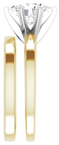 14K Yellow White 9x7 mm Oval Solitaire Engagement Ring Mounting (9)