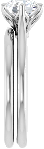 Sužadėtuvių Žiedas „Solitaire“ 585 Baltojo Aukso Round 7mm (9)
