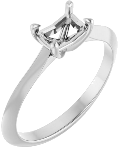 Sužadėtuvių Žiedas „Solitaire“ 585 Baltojo Aukso Emerald 6mm x 4mm (1)