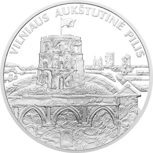 2011 Vilniaus Aukštutinė pilis Lietuva 50 litų sidabrinė moneta (1)