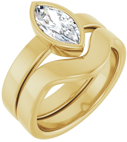 Sužadėtuvių Žiedas „Solitaire“ 585 Geltonojo Aukso Marquise 10mm x 5mm (6)