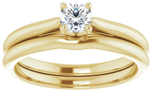 14K Yellow  4.1 mm Round Solitaire Engagement Ring Mounting (8)