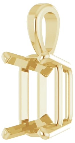 Pakabukas „Emerald 4-Prong Solitaire“ 585 Geltonojo Aukso Emerald 8.5mm x 6mm (2)