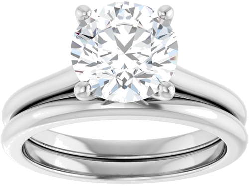 14K X1 White 8 mm Round Solitaire Engagement Ring Mounting (8)