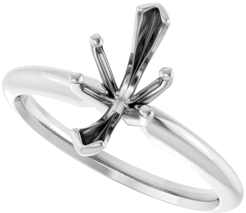 14K White 11x5.25 mm Marquise Solitaire Engagement Ring Mounting (5)