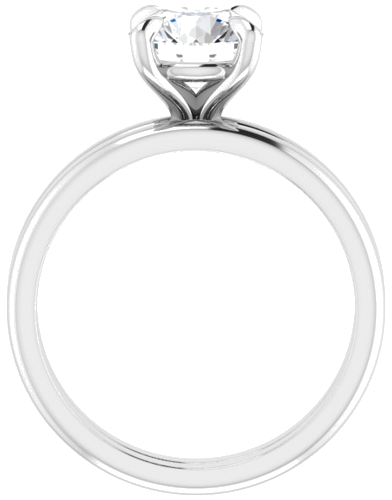 14K White  7.4 mm Round Solitaire Engagement Ring Mounting (7)