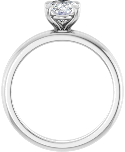 Sužadėtuvių Žiedas 585 Baltojo Aukso Oval 8mm x 6mm (7)