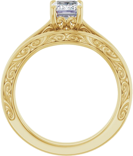 Sužadėtuvių Žiedas „Solitaire“ 14k yellow gold Emerald 7mm x 5mm (7)