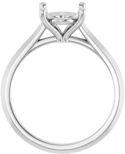 14K White 10x8 mm Oval Solitaire Engagement Ring Mounting (2)