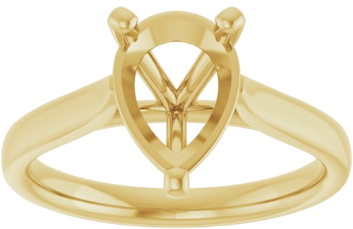 14K Yellow 10x7 mm Pear Engagement Ring Mounting (3)