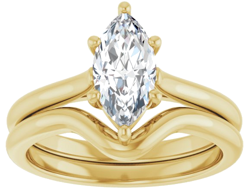 Sužadėtuvių Žiedas „Solitaire“ 585 Geltonojo Aukso Marquise 10mm x 5mm (8)