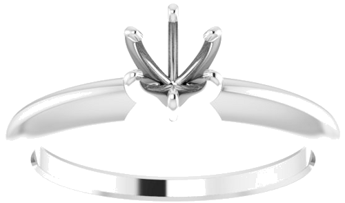 Sužadėtuvių Žiedas „Solitaire“ 585 Baltojo Aukso Round 4.2mm x 4.9mm (3)