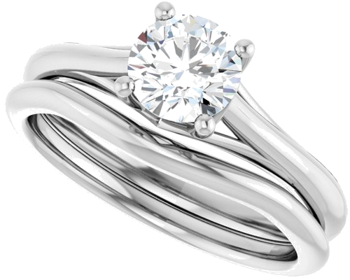14K White 5.8 mm Round Solitaire Engagement Ring Mounting (10)