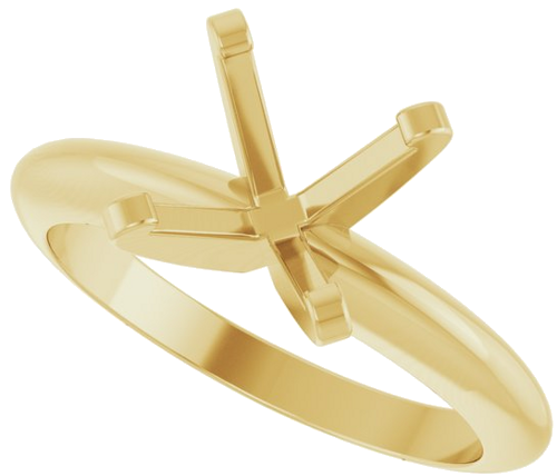 14K Yellow 8 mm Round Solitaire Engagement Ring Mounting (5)