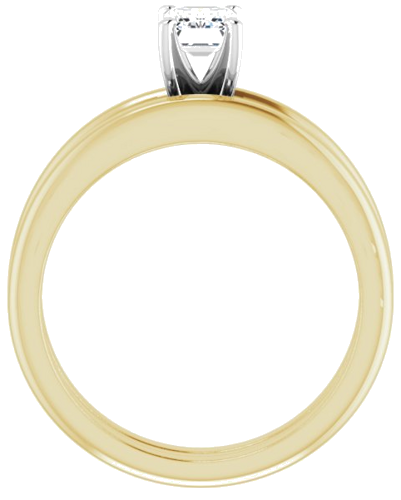 Sužadėtuvių Žiedas „Solitaire“ 585 Baltojo Ir Geltonojo Aukso Emerald 6mm x 4mm (7)