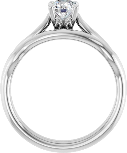 Sužadėtuvių Žiedas „Solitaire“ 585 Baltojo Aukso Round 5.2mm (7)