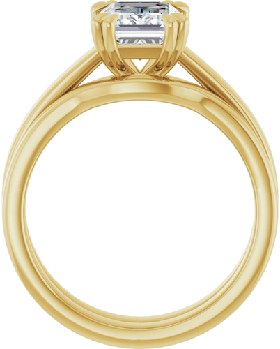 14K Yellow 8x6 mm Emerald Engagement Ring Mounting (7)