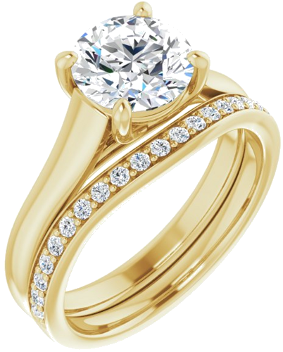 14K Yellow 7.4 mm Round Solitaire Engagement Ring Mounting (6)